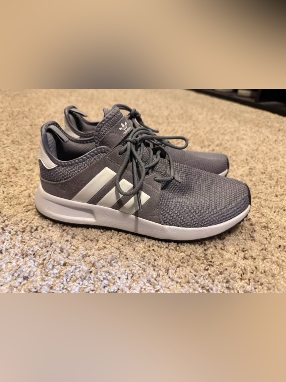 adidas Gray Casual Running Shoes with White Stripes